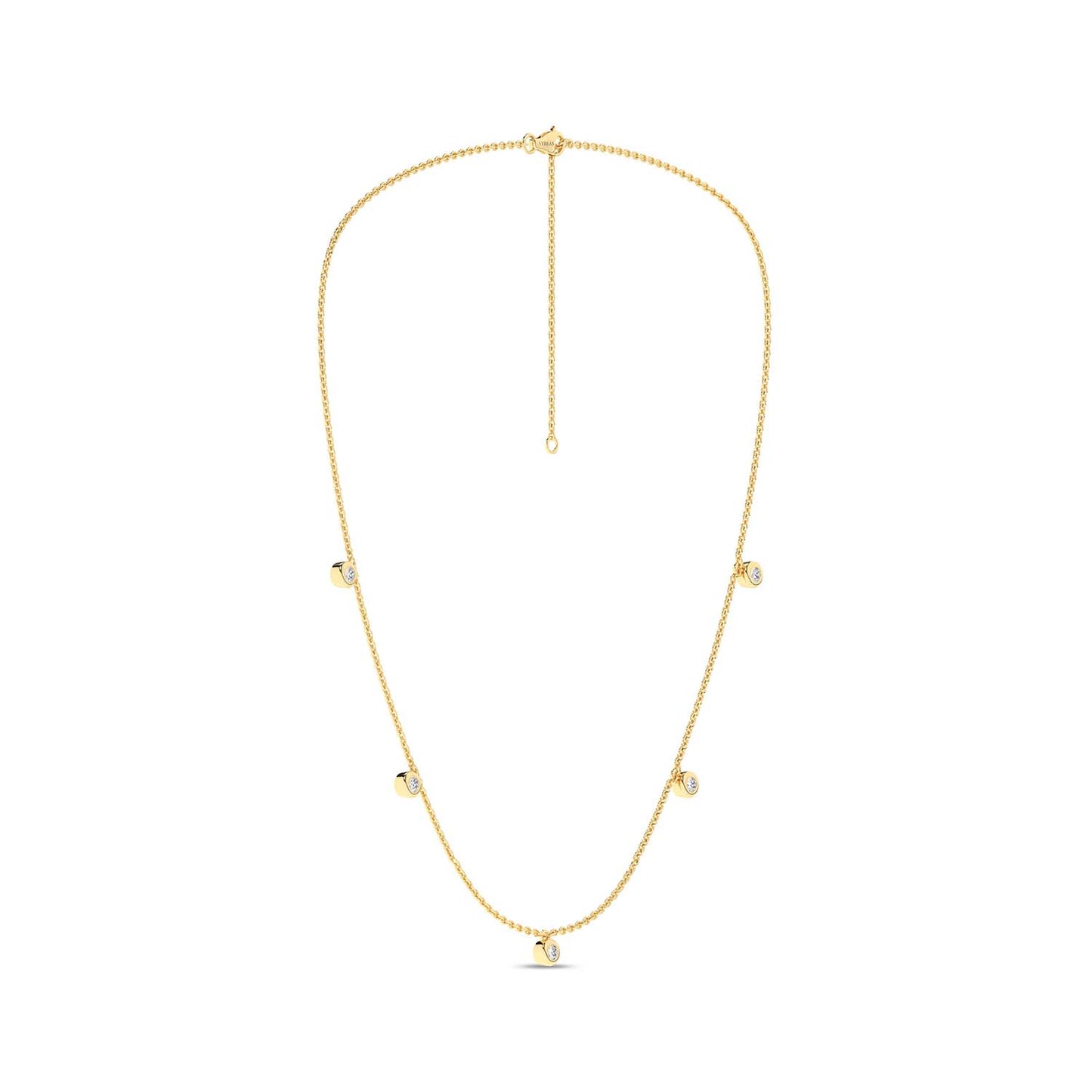 Mini-Round Encompassing Stationed Necklace