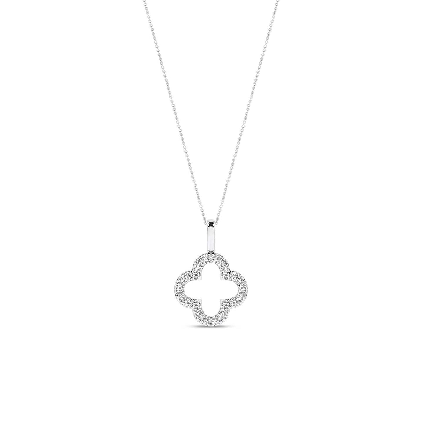 Clover Silhouette Drop Necklace
