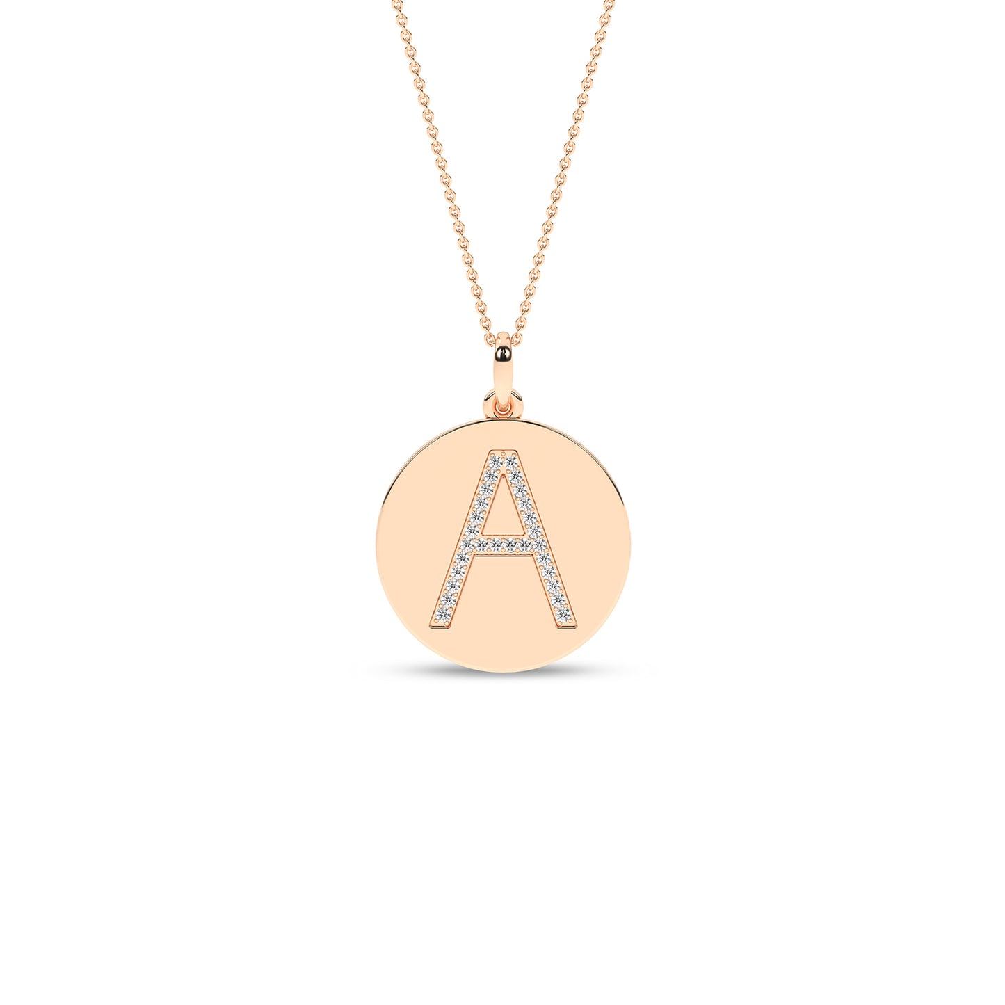 Diamond Initial Disc Necklace