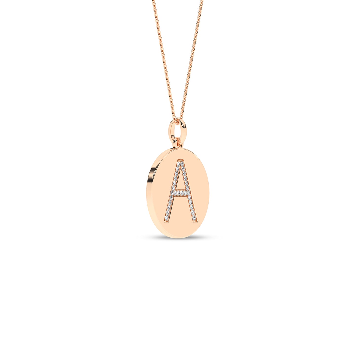 Diamond Initial Disc Necklace