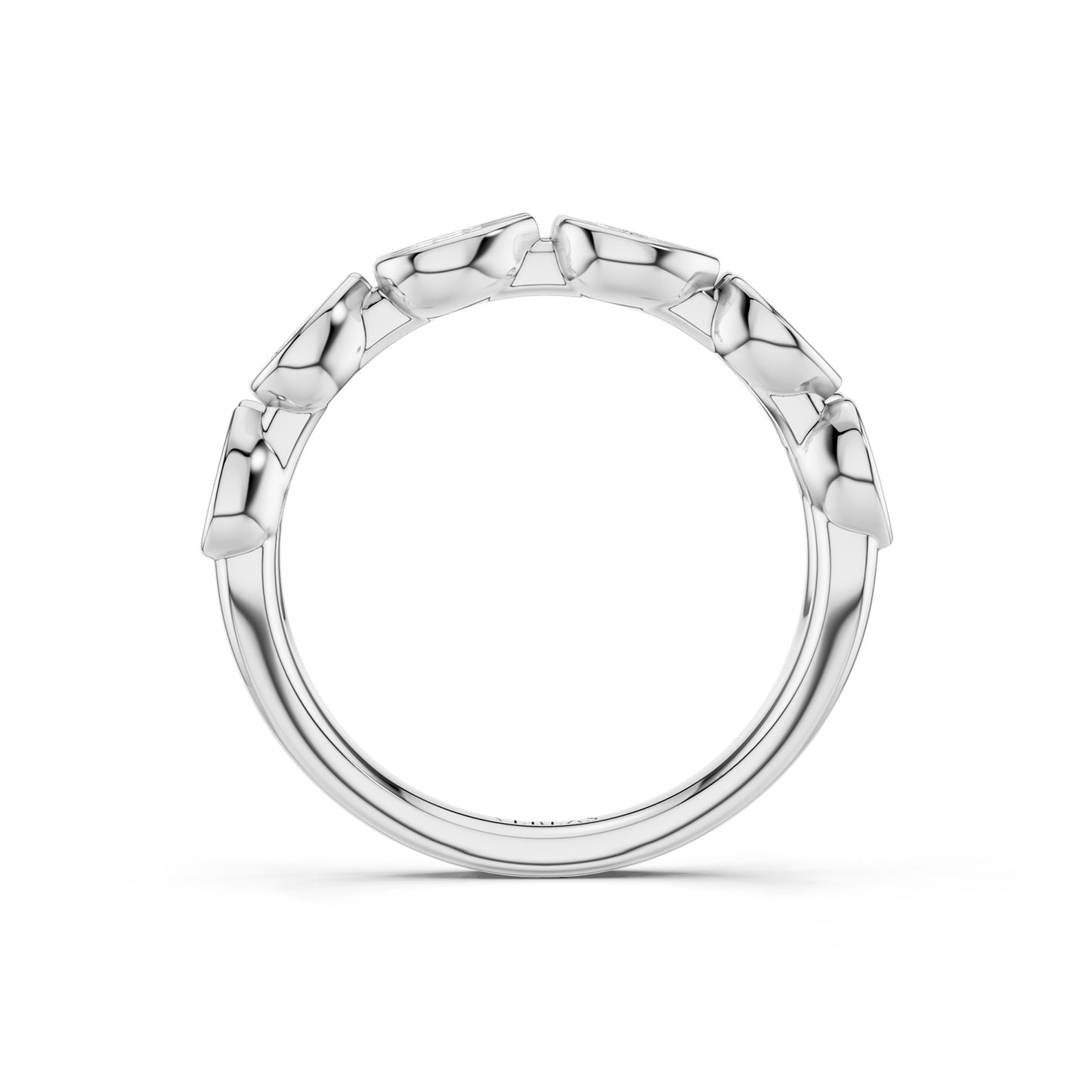 Two-Tier Pear Bezel-Set Diamond Band