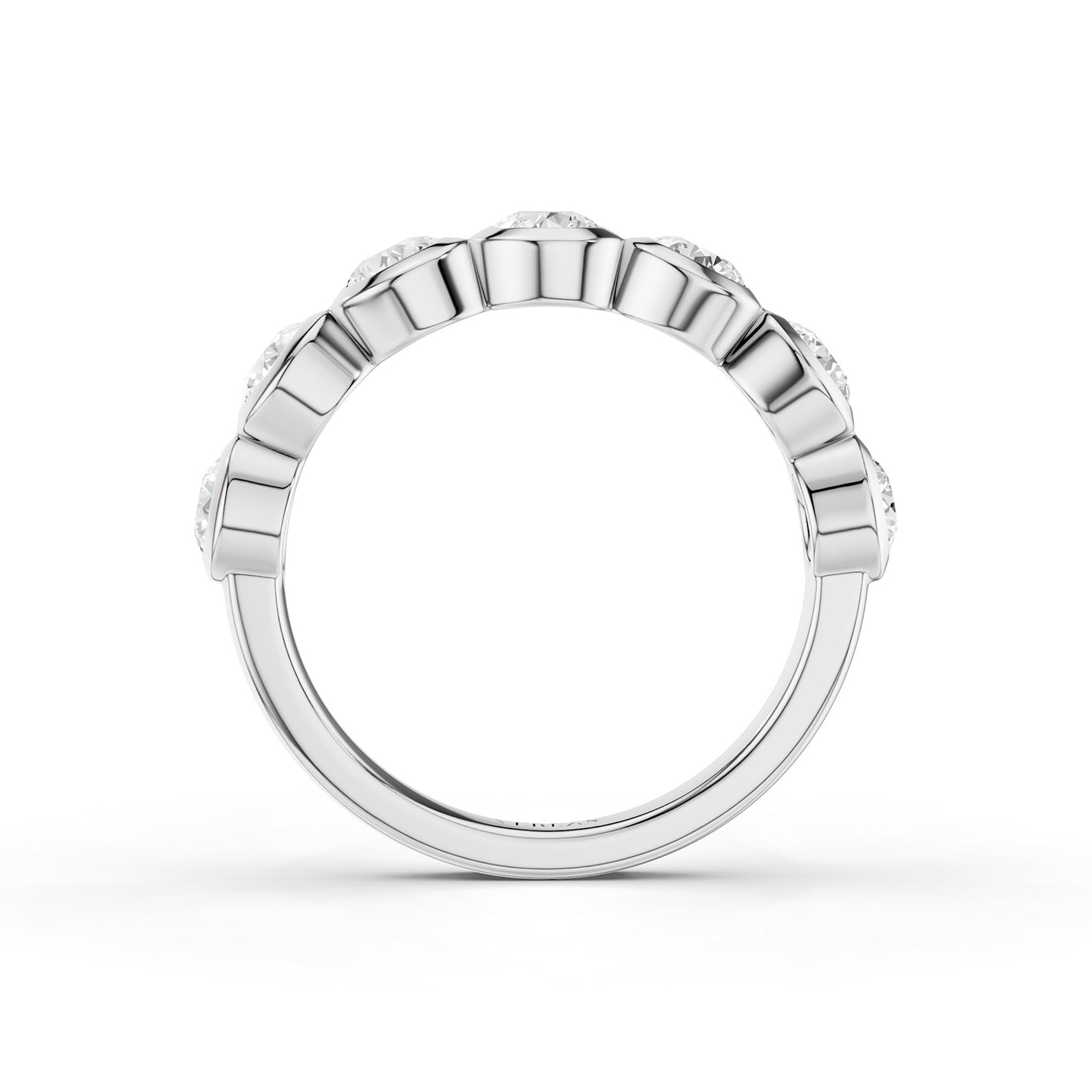 Round Bezel-Set Half-Eternity Diamond Band