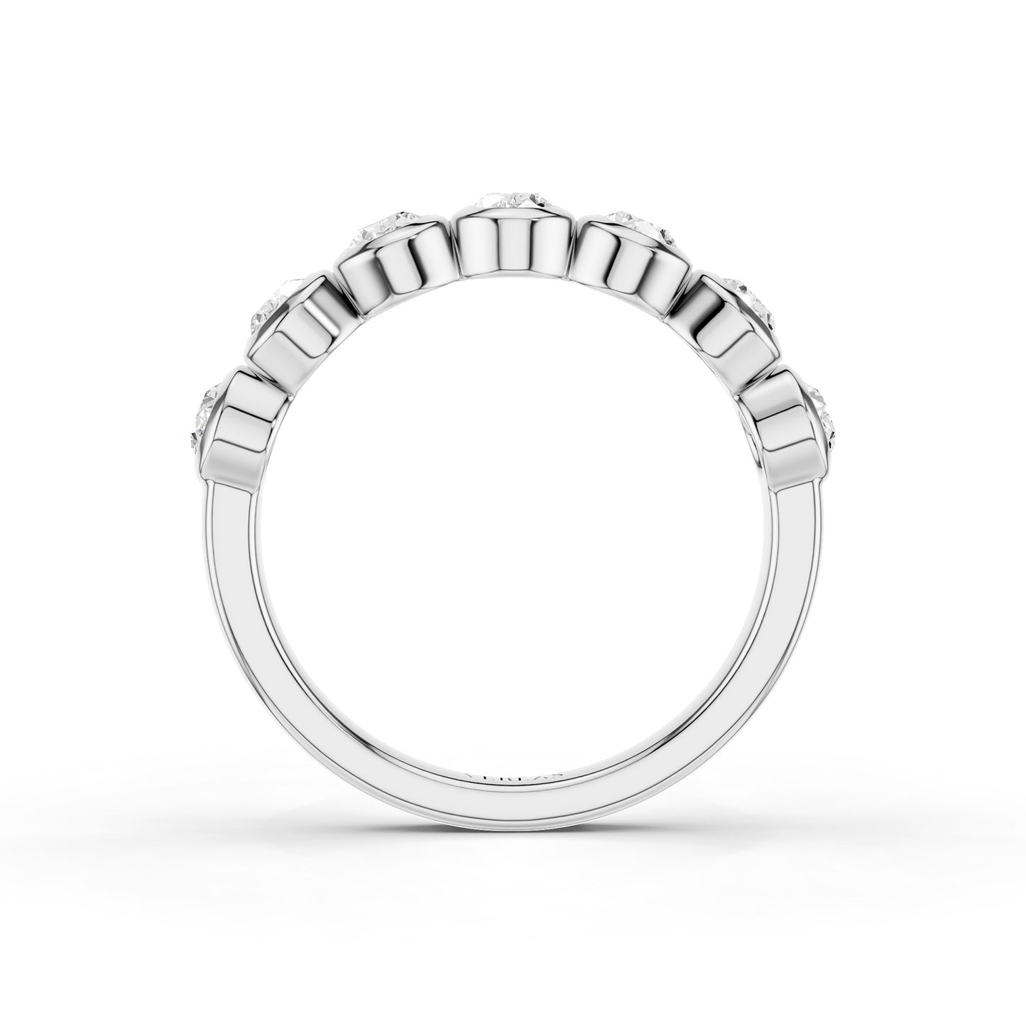 Oval Bezel-Set Half-Eternity Diamond Band