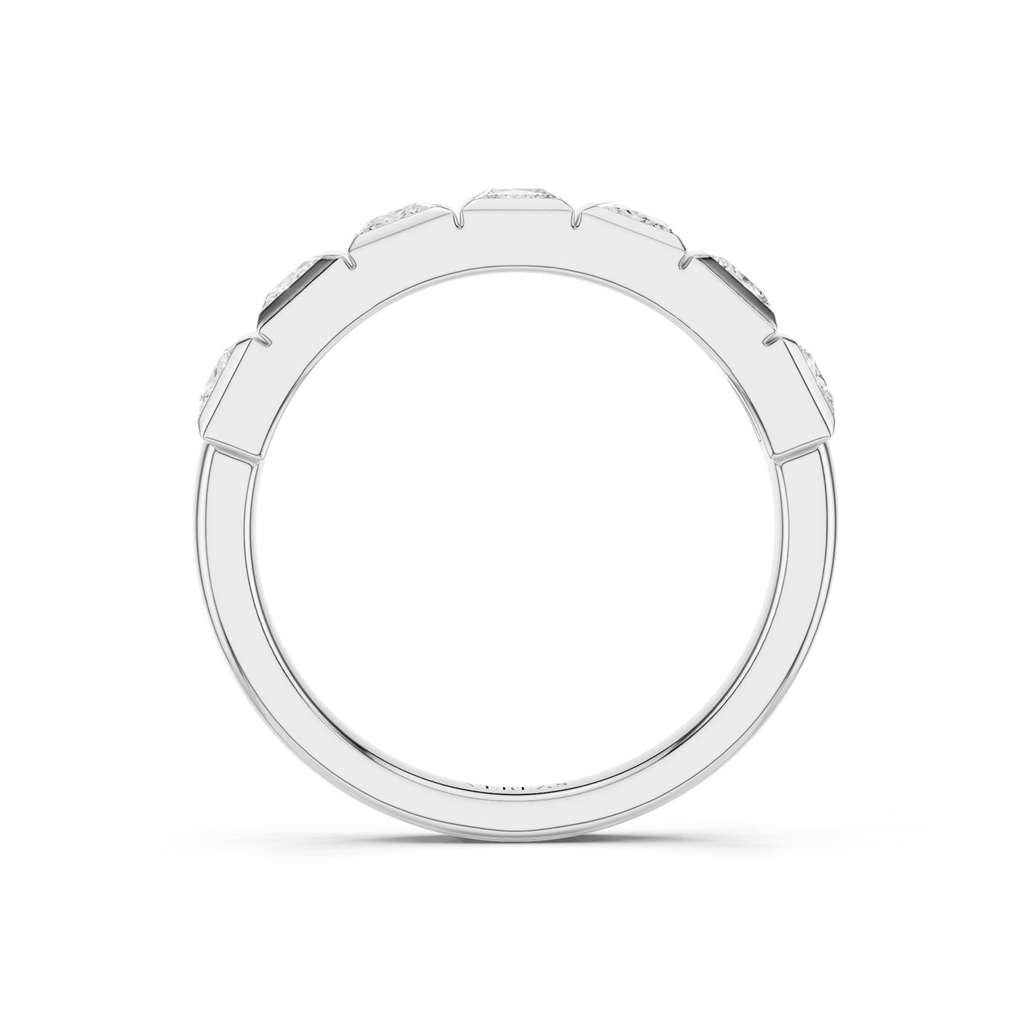 Princess Bezel-Set Half-Eternity Diamond Band