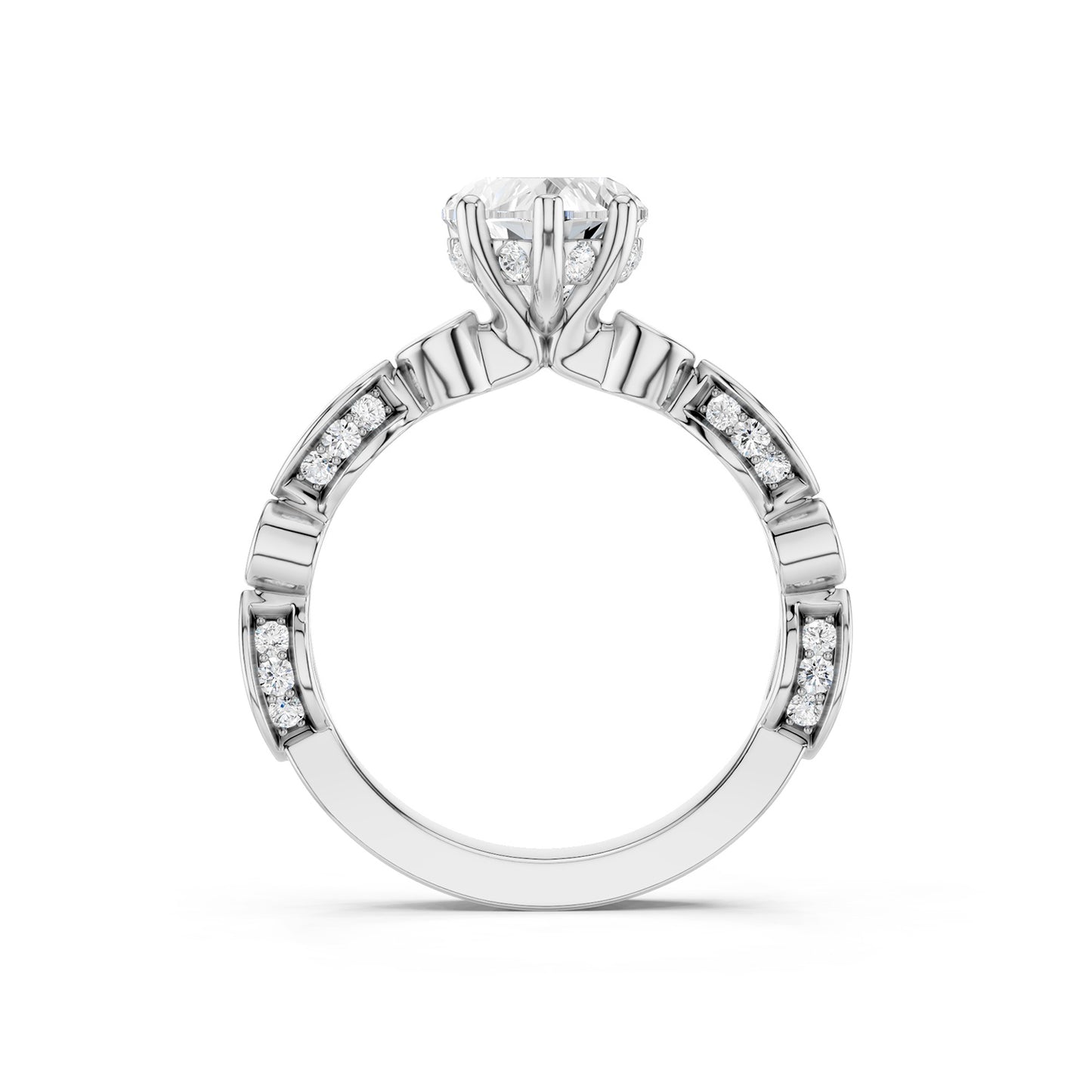 Heart Hidden Halo Accent Diamond Ring