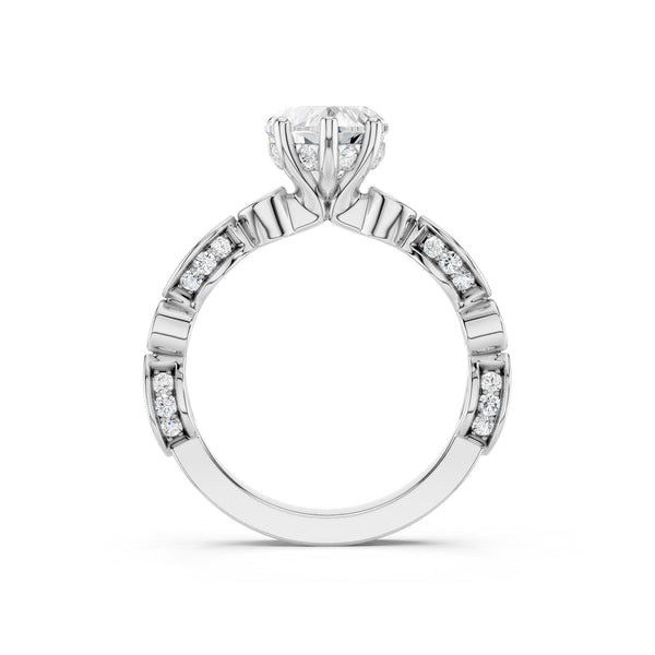 Heart Hidden Halo Accent Diamond Ring