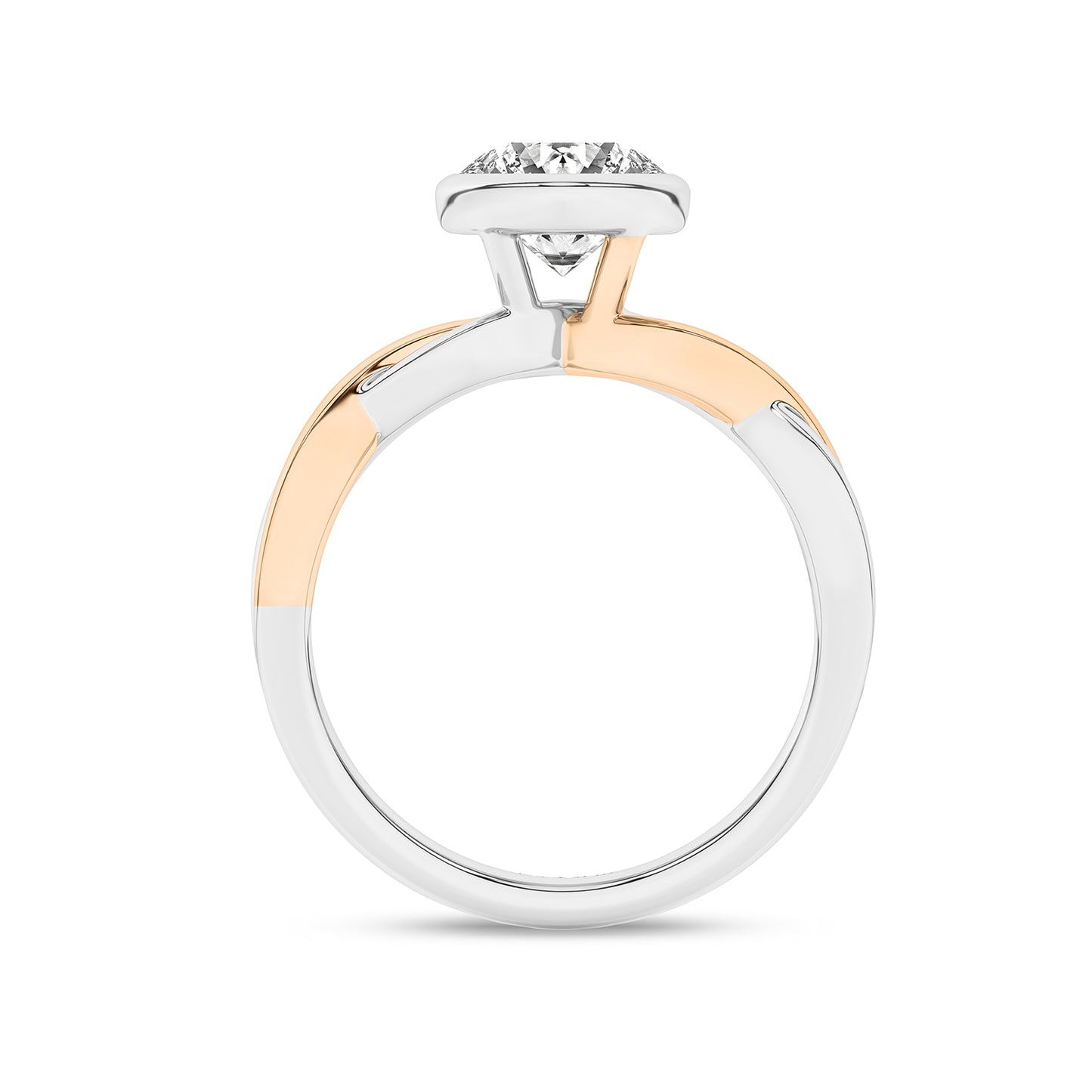 Twisted Bezel Round Diamond Ring