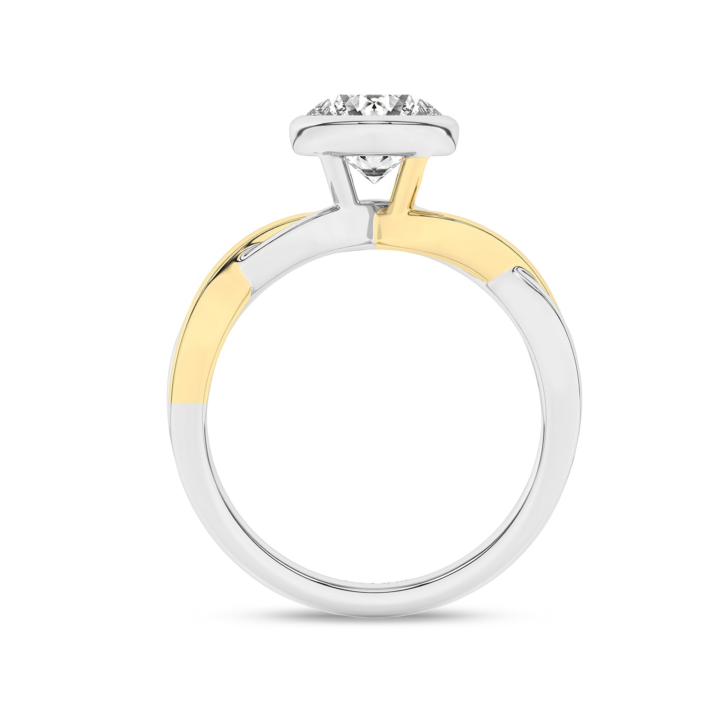 Twisted Bezel Round Diamond Ring