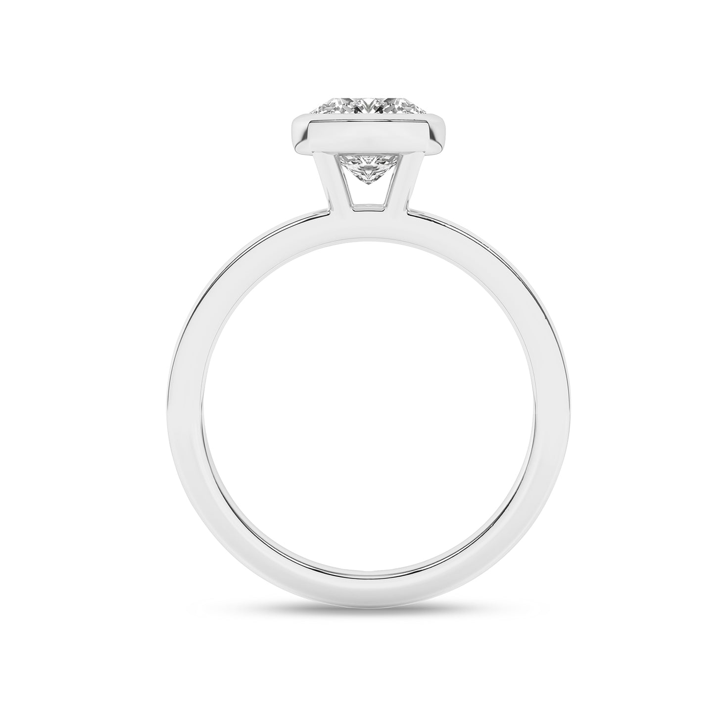 Coupled Cushion Bezel Ring