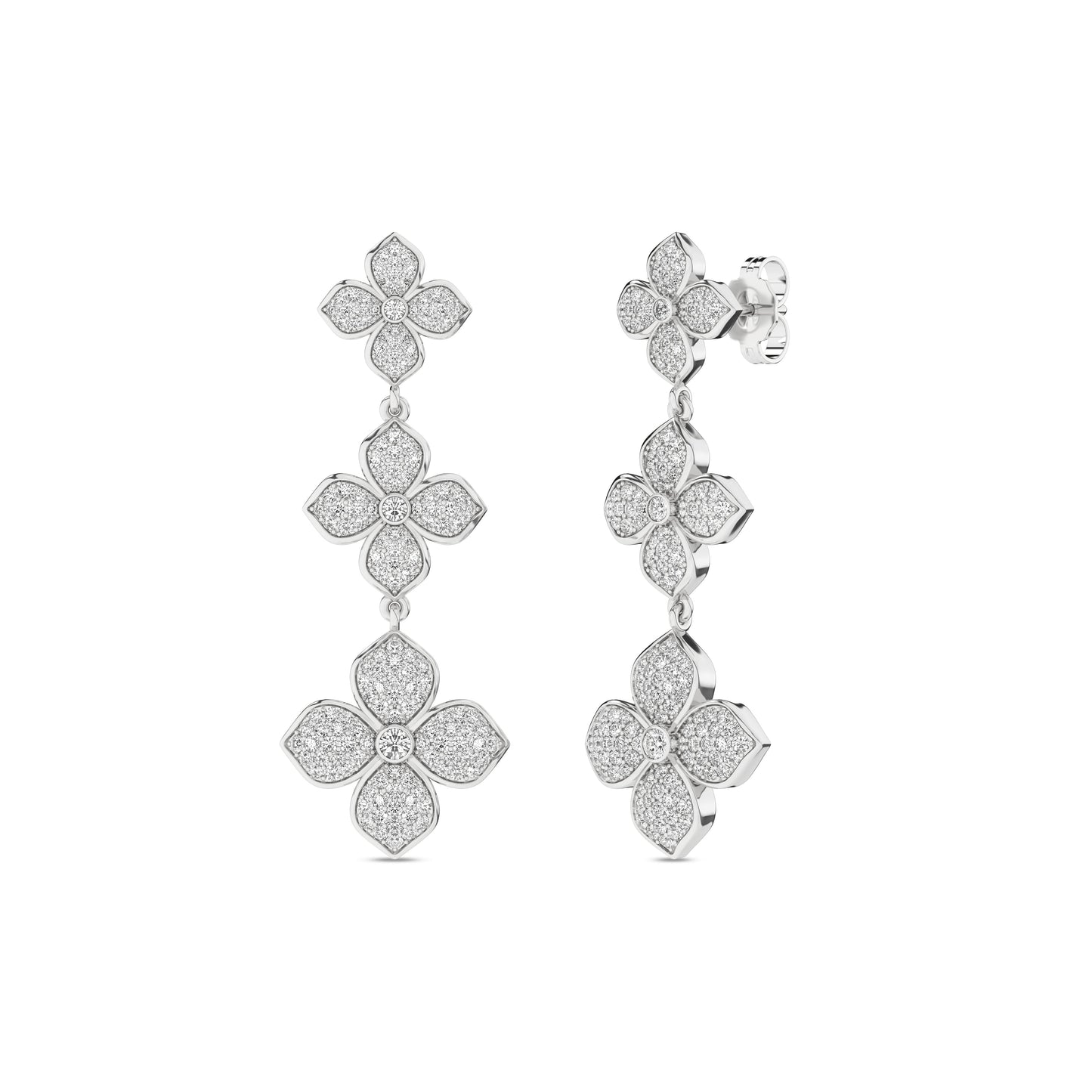 La Fleur 2 Diamond Radiant Drop Earrings