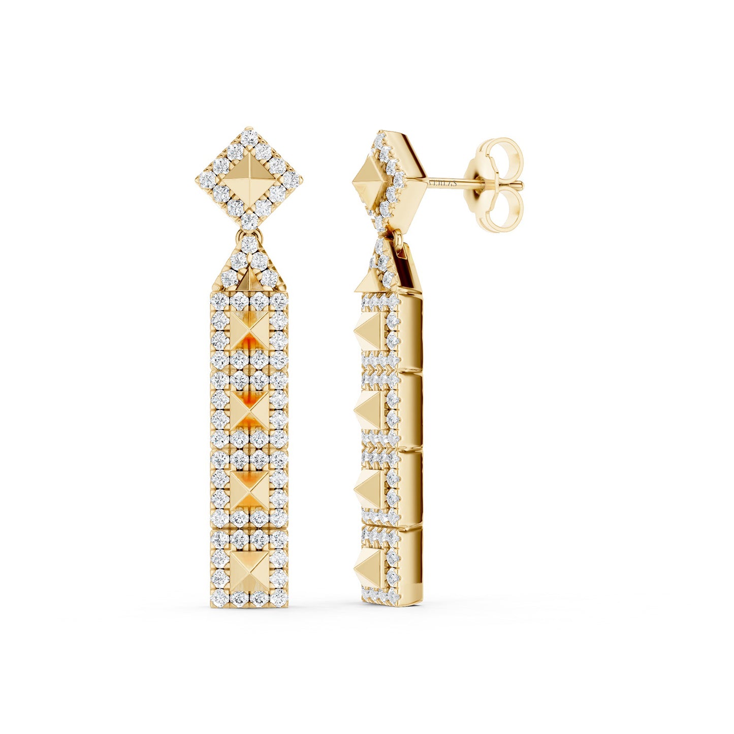 Cascading Pyramid Geometric Drop Earrings