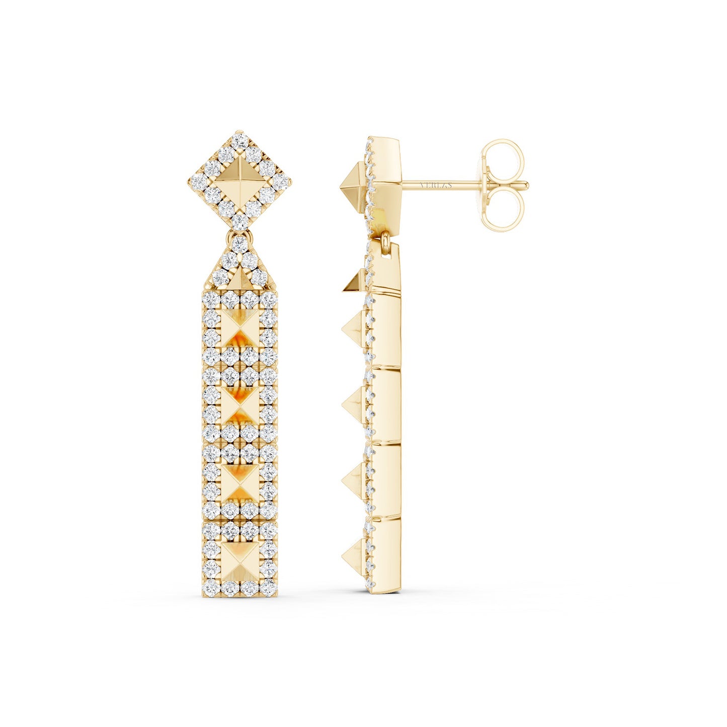 Cascading Pyramid Geometric Drop Earrings