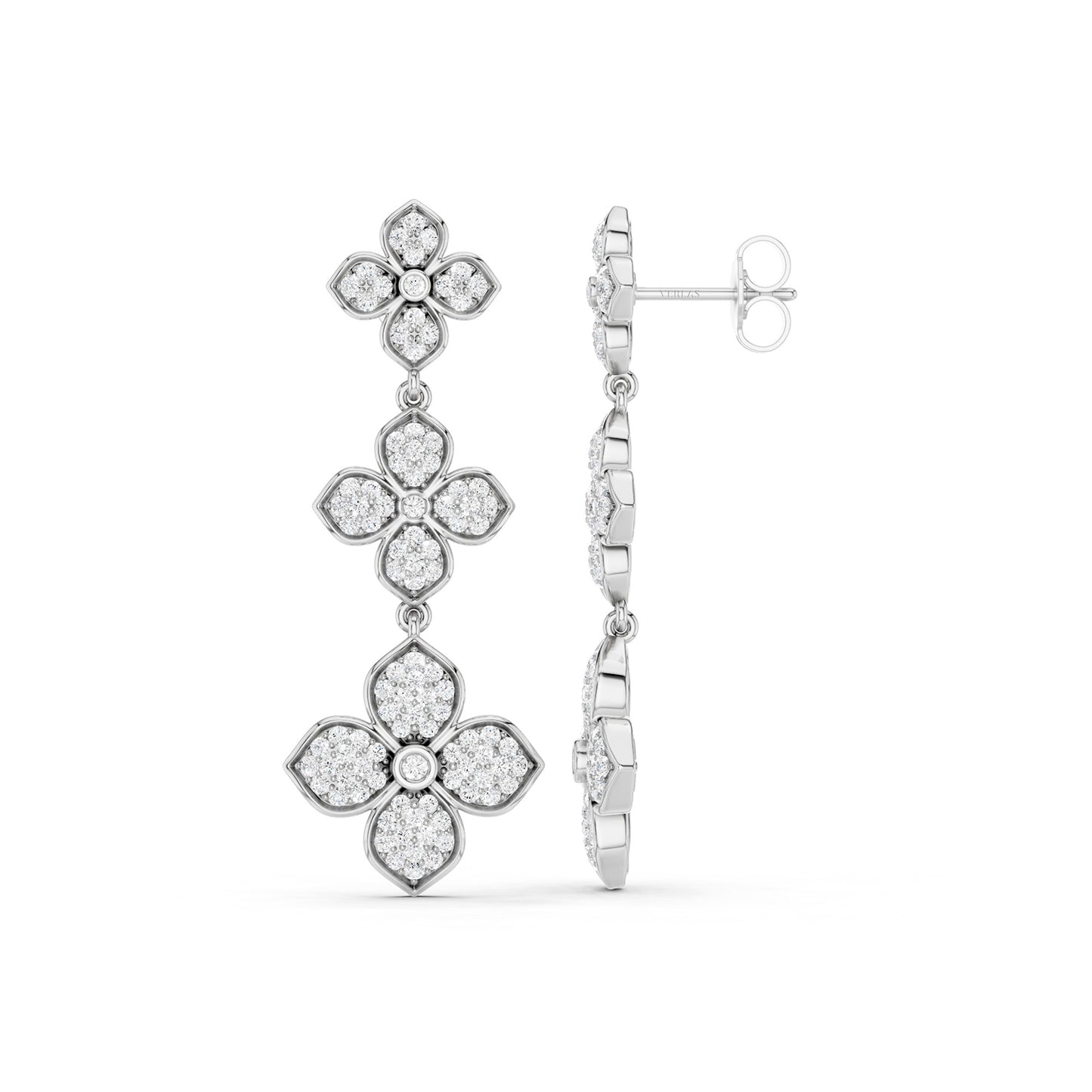 La Fleur 2 Diamond Radiant Drop Earrings