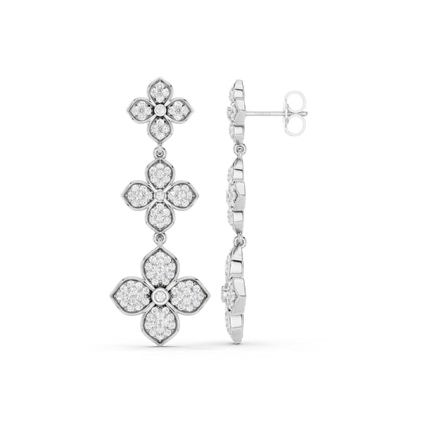 La Fleur 2 Diamond Radiant Drop Earrings