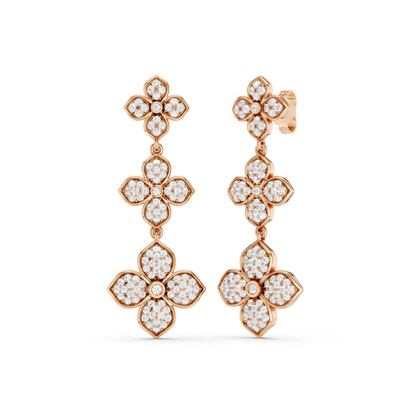 La Fleur 2 Diamond Radiant Drop Earrings