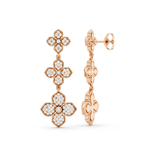 La Fleur 2 Diamond Radiant Drop Earrings