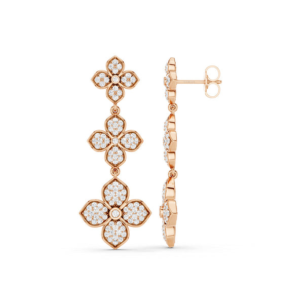 La Fleur 2 Diamond Radiant Drop Earrings