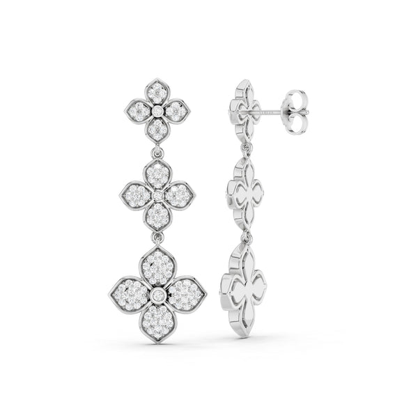 La Fleur 2 Diamond Radiant Drop Earrings
