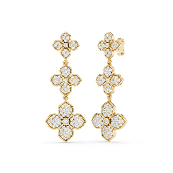 La Fleur 2 Diamond Radiant Drop Earrings