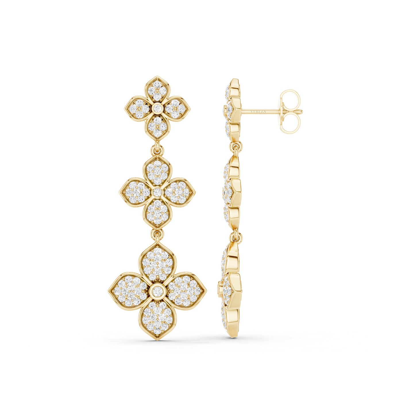 La Fleur 2 Diamond Radiant Drop Earrings