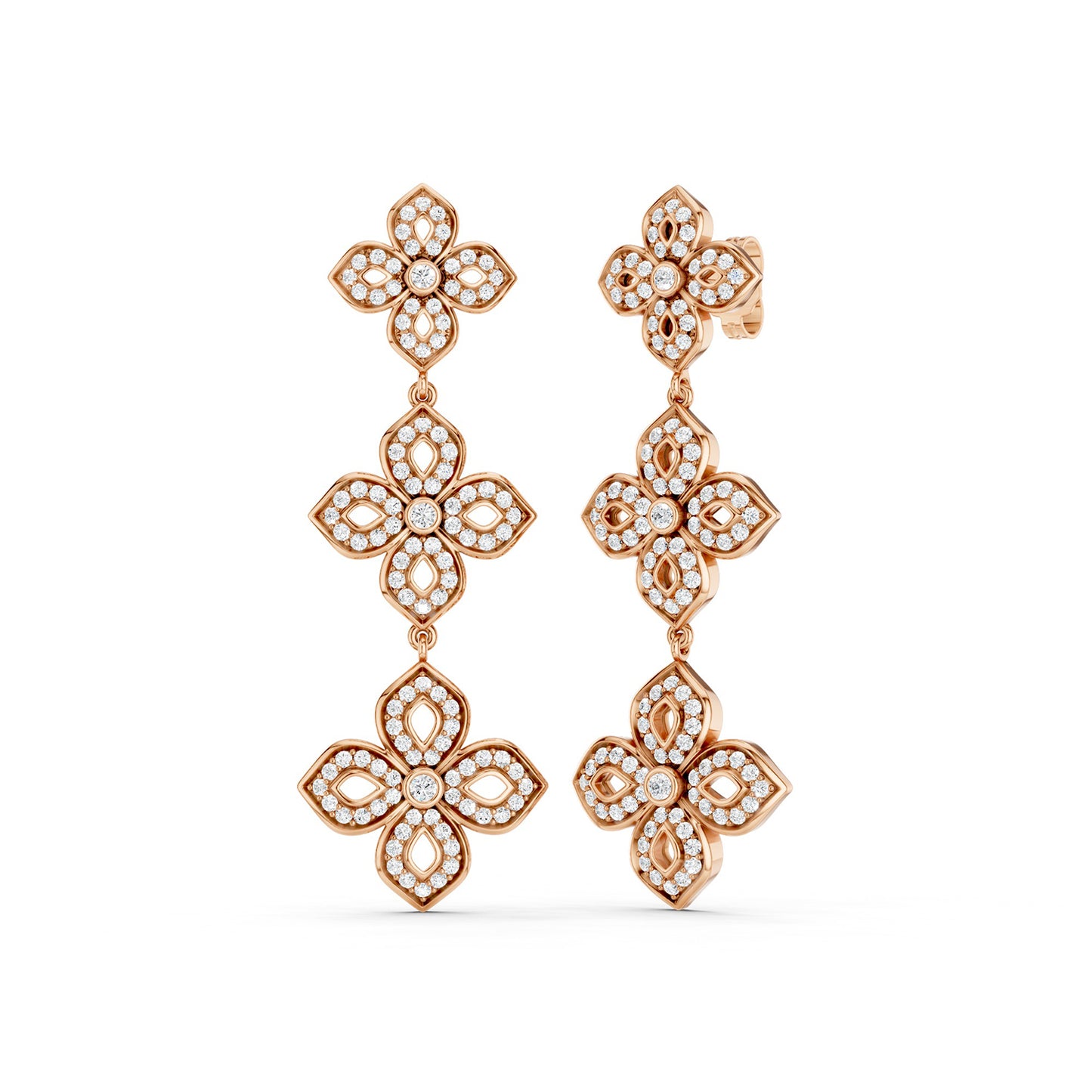 La Fleur 2 Diamond Silhouette Drop Earrings