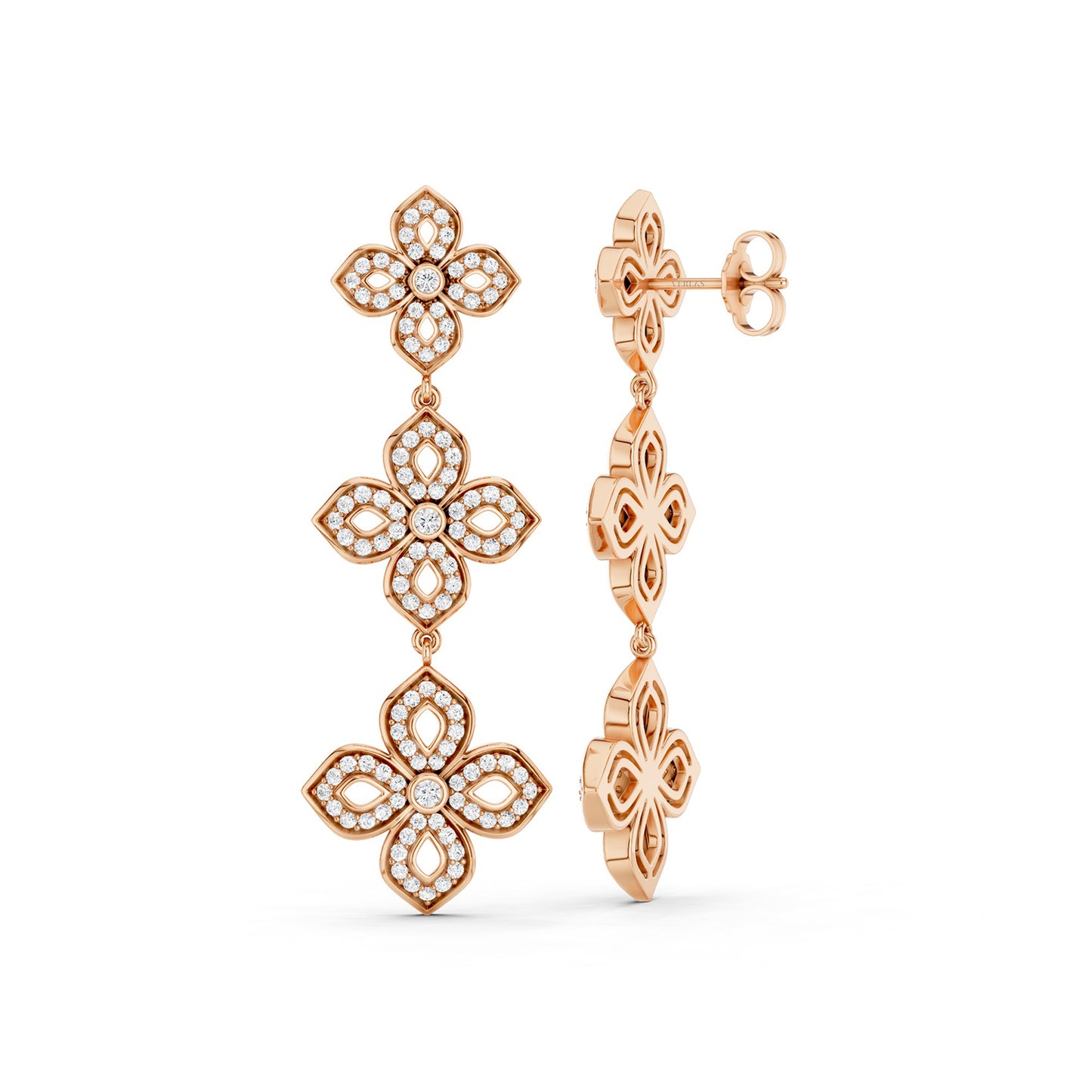 La Fleur 2 Diamond Silhouette Drop Earrings
