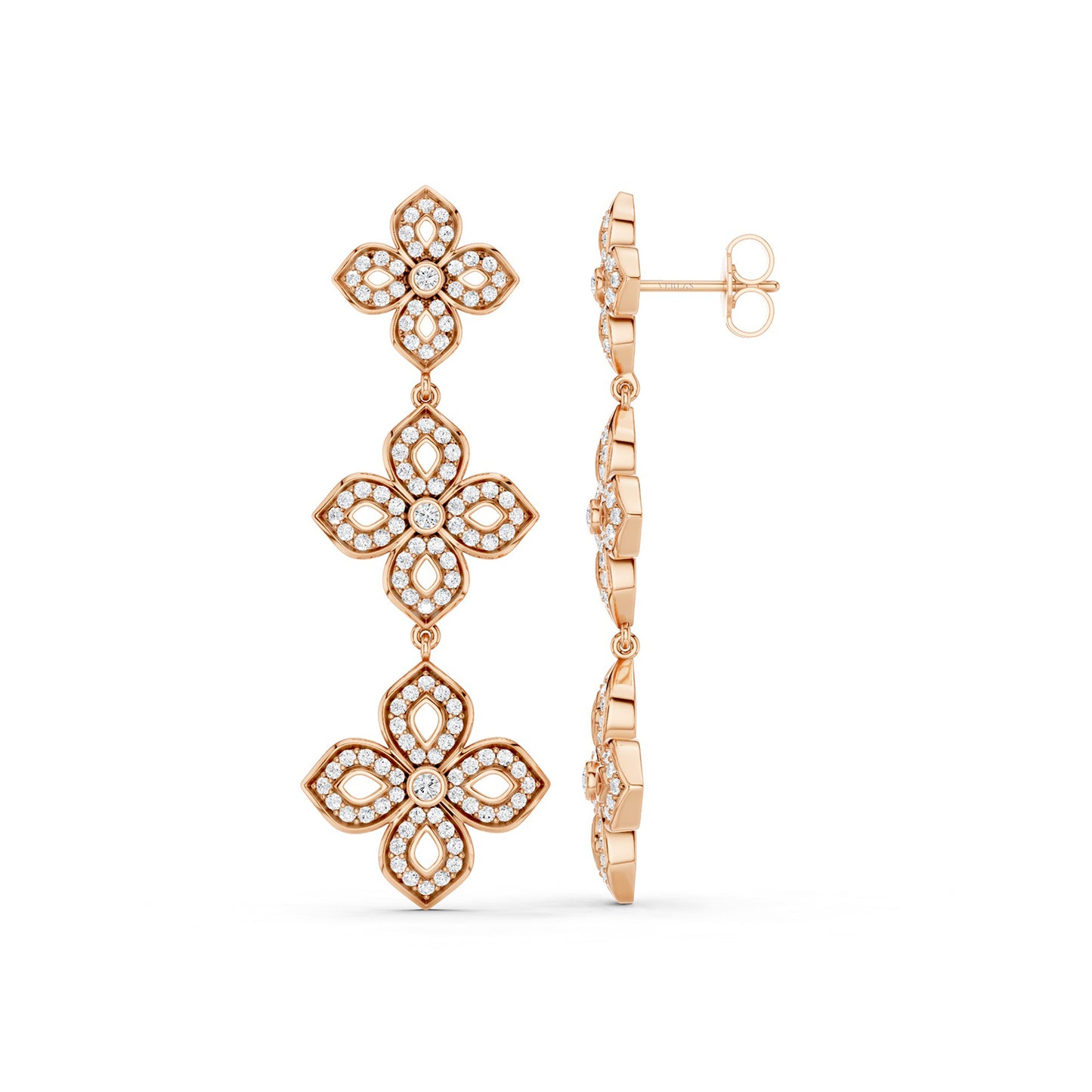 La Fleur 2 Diamond Silhouette Drop Earrings