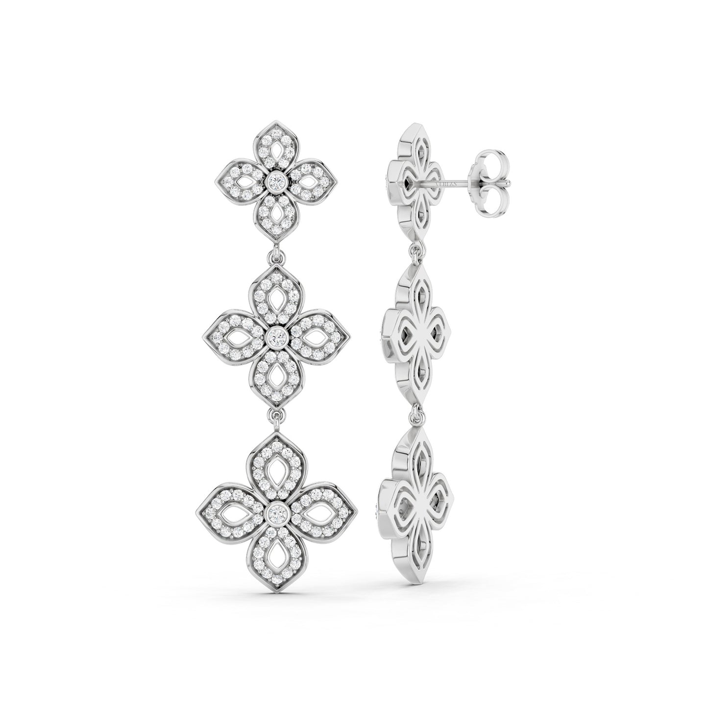La Fleur 2 Diamond Silhouette Drop Earrings