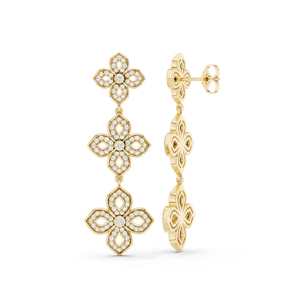 La Fleur 2 Diamond Silhouette Drop Earrings