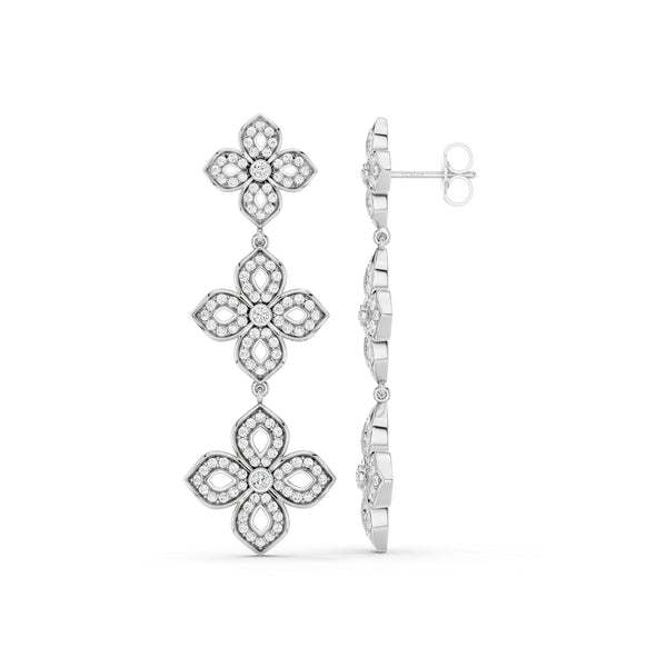 La Fleur 2 Diamond Silhouette Drop Earrings