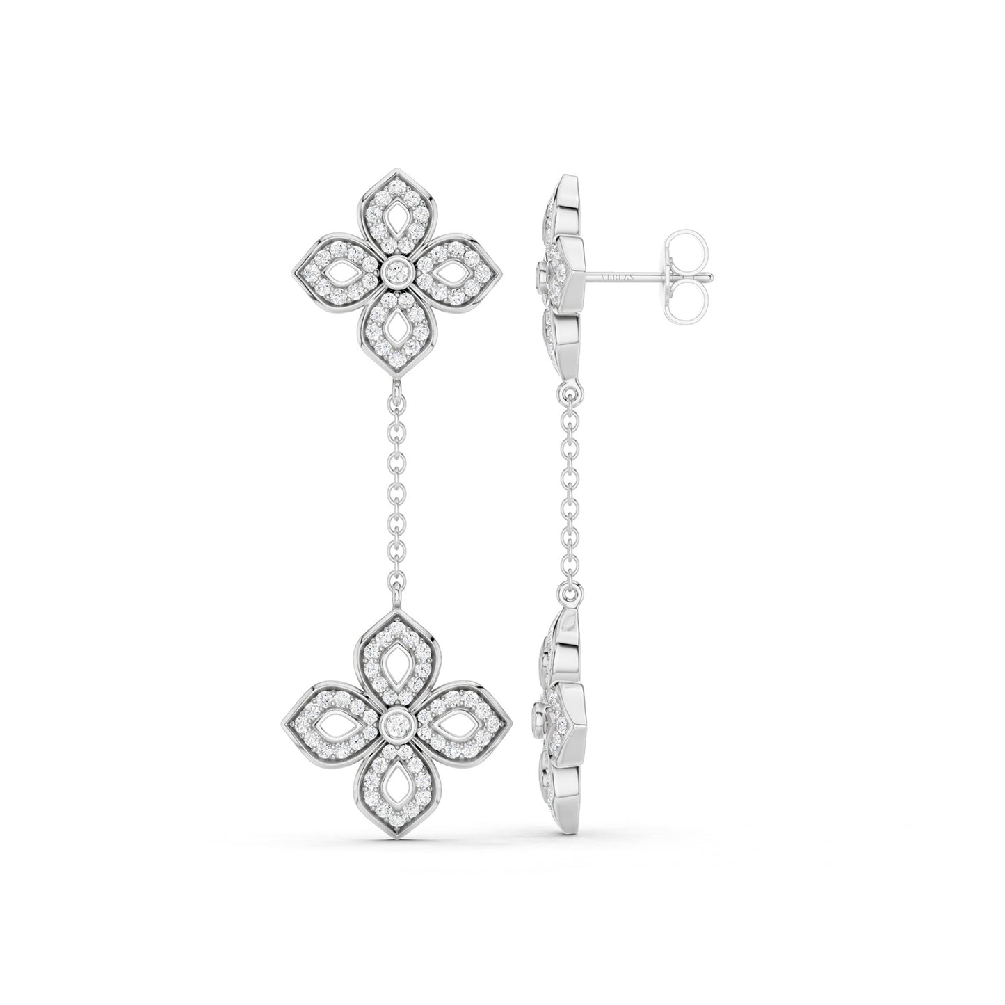 La Fleur Diamond Drop Silhouette Earrings