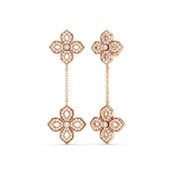La Fleur Diamond Drop Silhouette Earrings