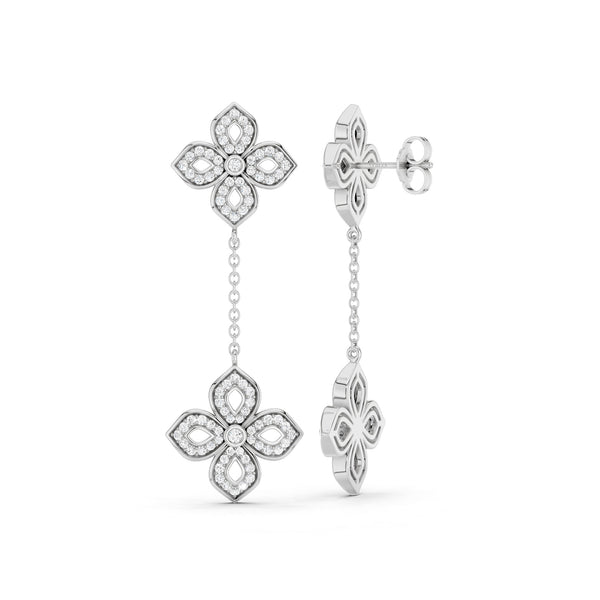 La Fleur Diamond Drop Silhouette Earrings
