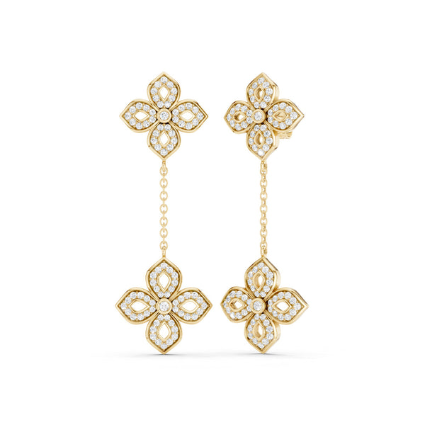 La Fleur Diamond Drop Silhouette Earrings