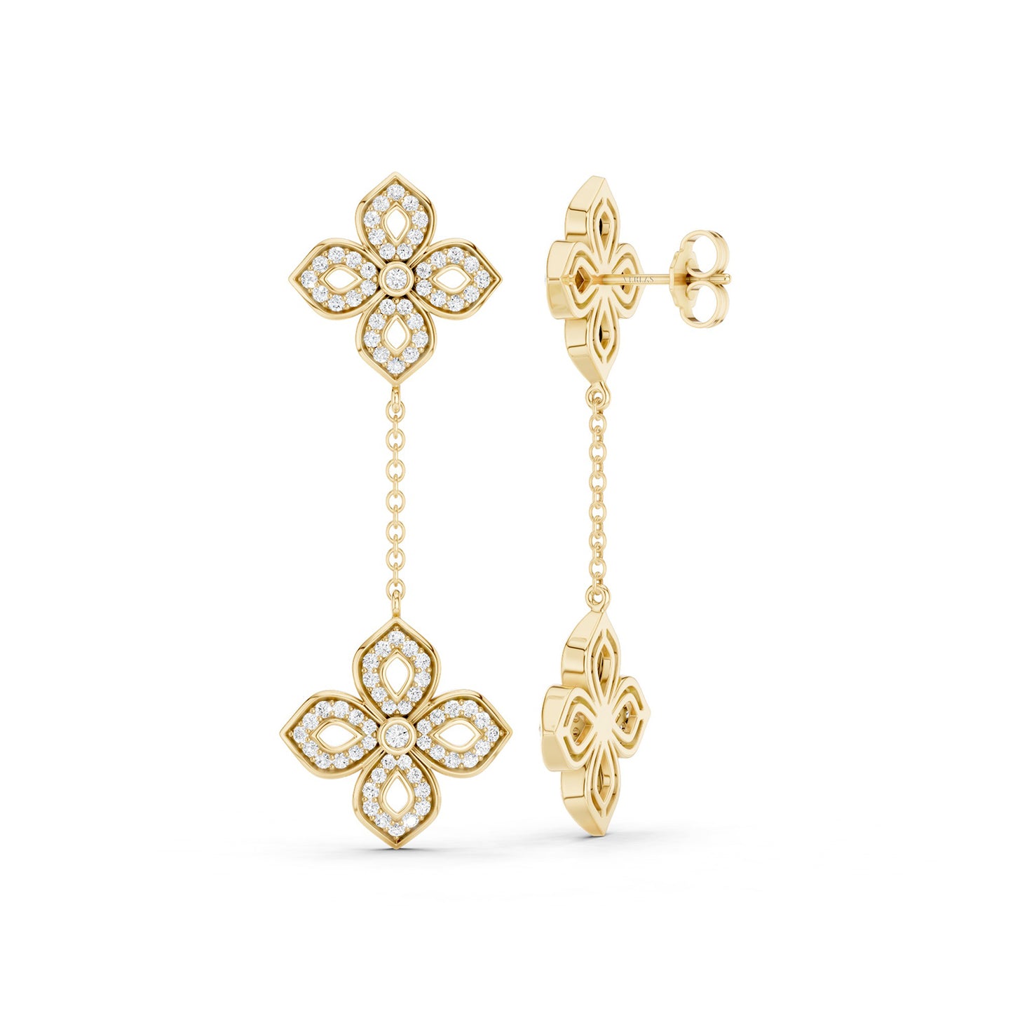 La Fleur Diamond Drop Silhouette Earrings