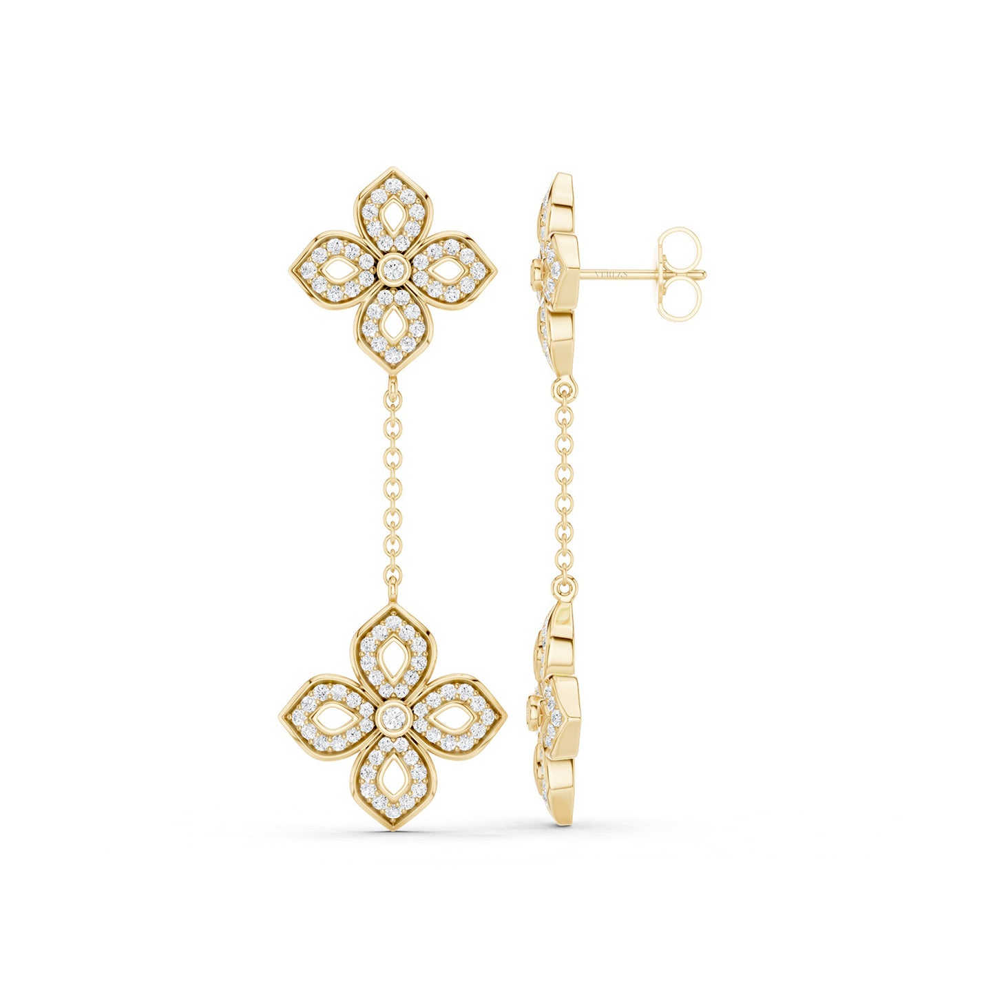 La Fleur Diamond Drop Silhouette Earrings