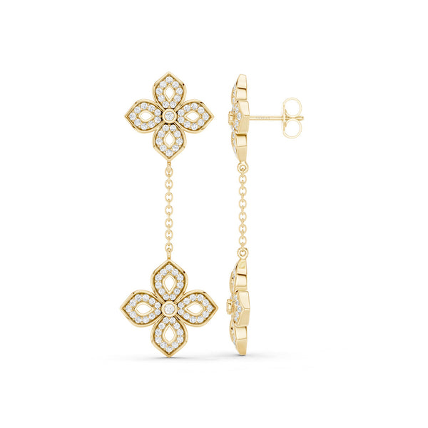 La Fleur Diamond Drop Silhouette Earrings
