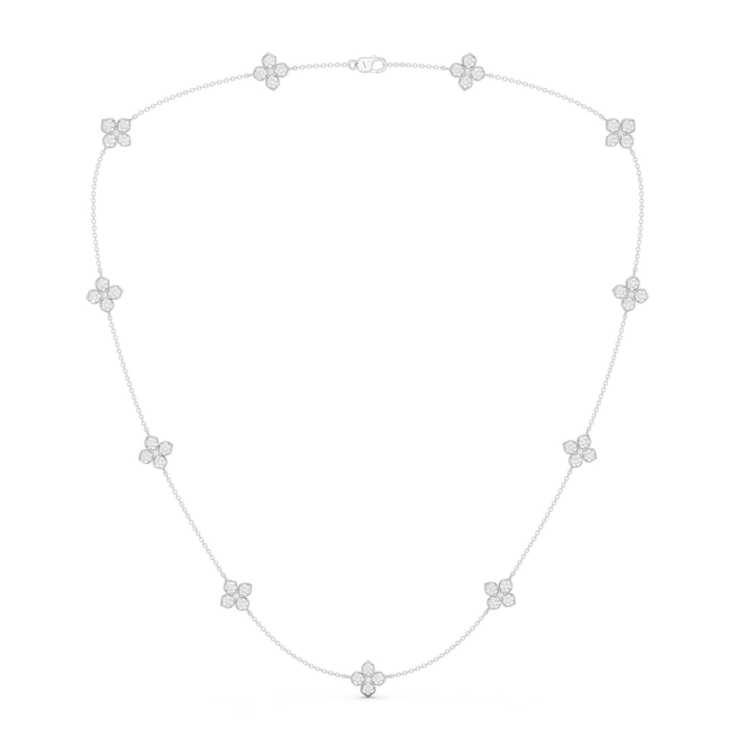 La Fleur Petite Diamond Radiant Stationed Necklace