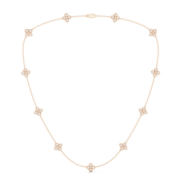 La Fleur Petite Diamond Radiant Stationed Necklace