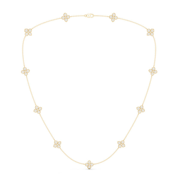 La Fleur Petite Diamond Radiant Stationed Necklace