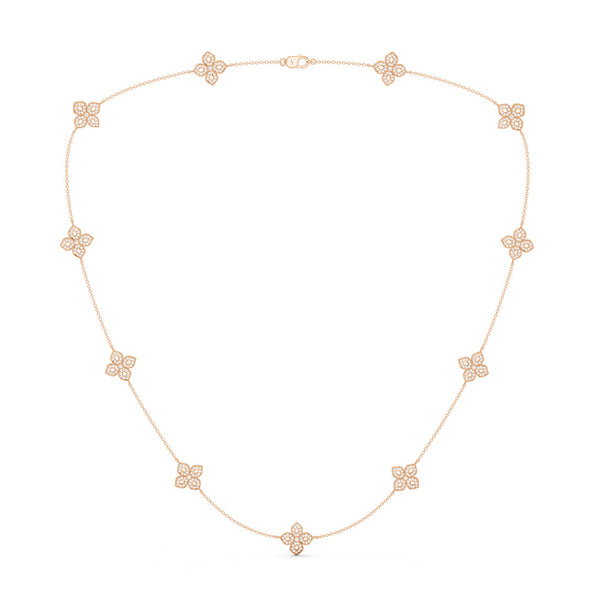 La Fleur Petite Diamond Silhouette Stationed Necklace
