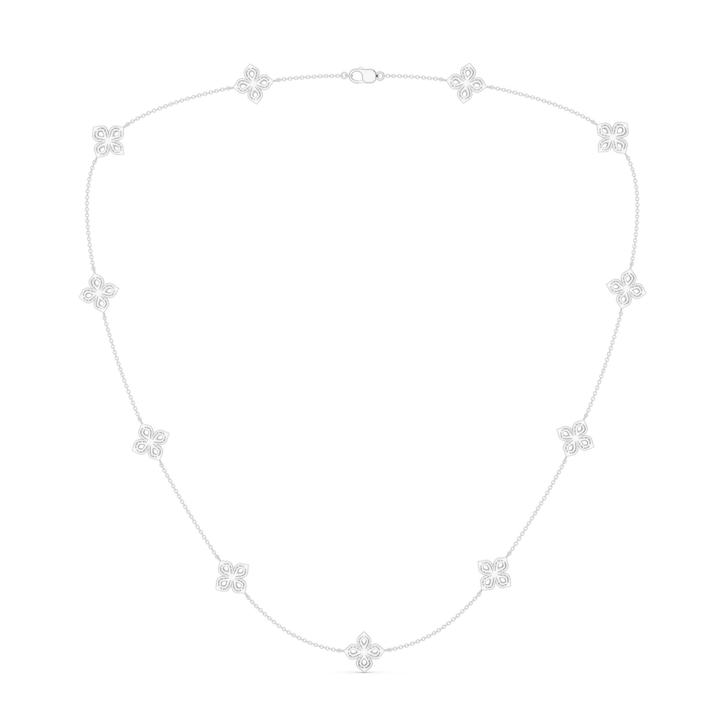 La Fleur Petite Diamond Silhouette Stationed Necklace