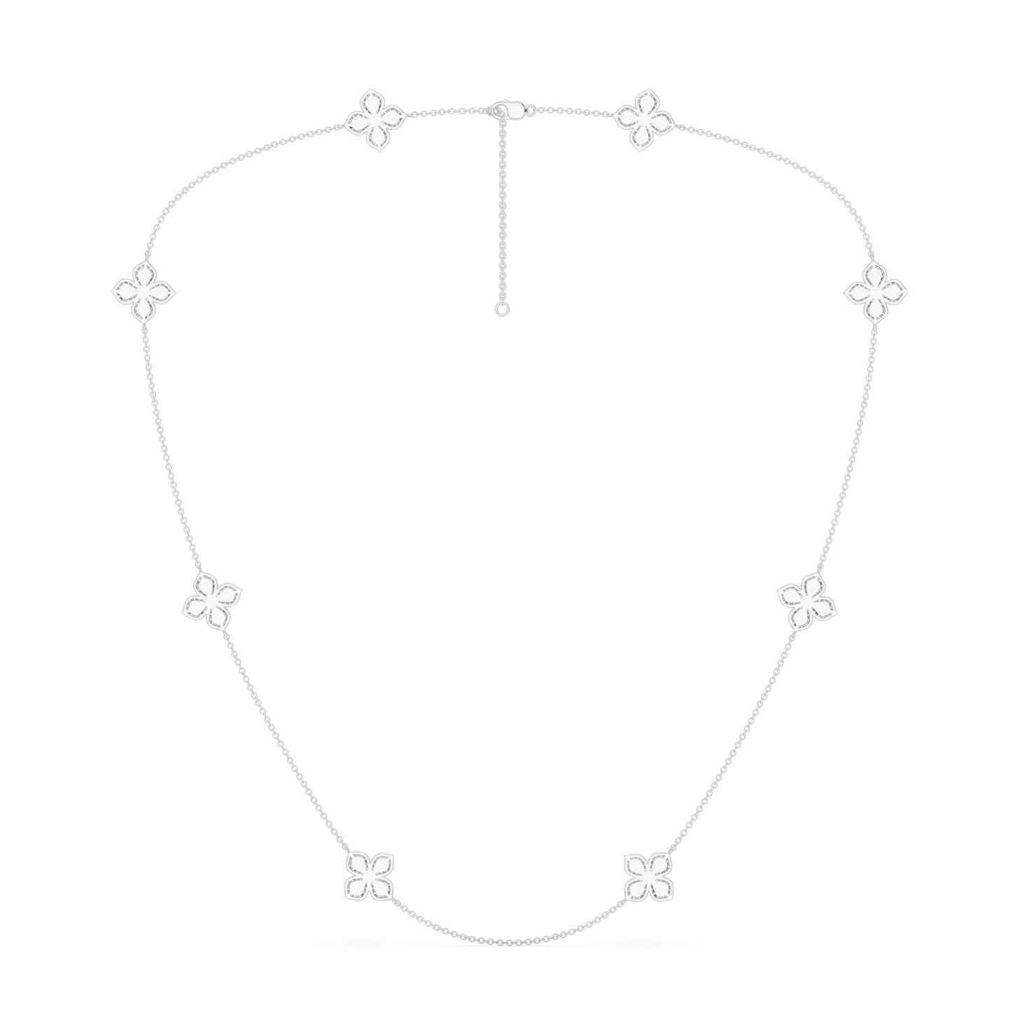 La Fleur Diamond Contour Stationed Necklace
