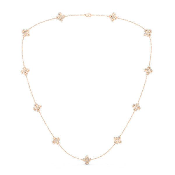 La Fleur Petite Diamond Contour Stationed Necklace