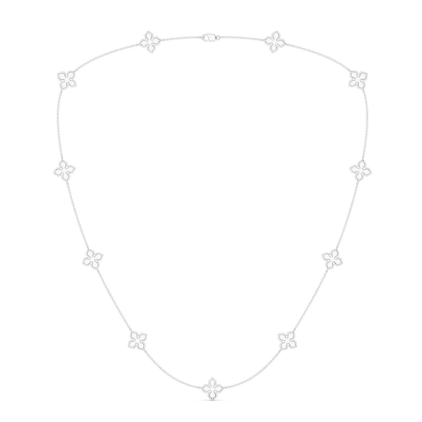 La Fleur Petite Diamond Contour Stationed Necklace