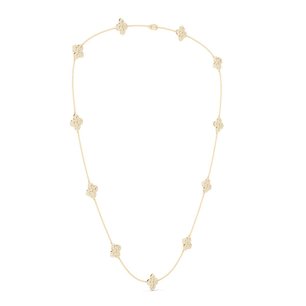 La Fleur Petite Diamond Contour Stationed Necklace