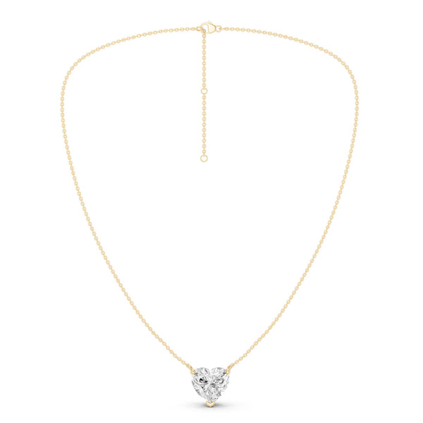Heart Solitaire Pendant Necklace Large