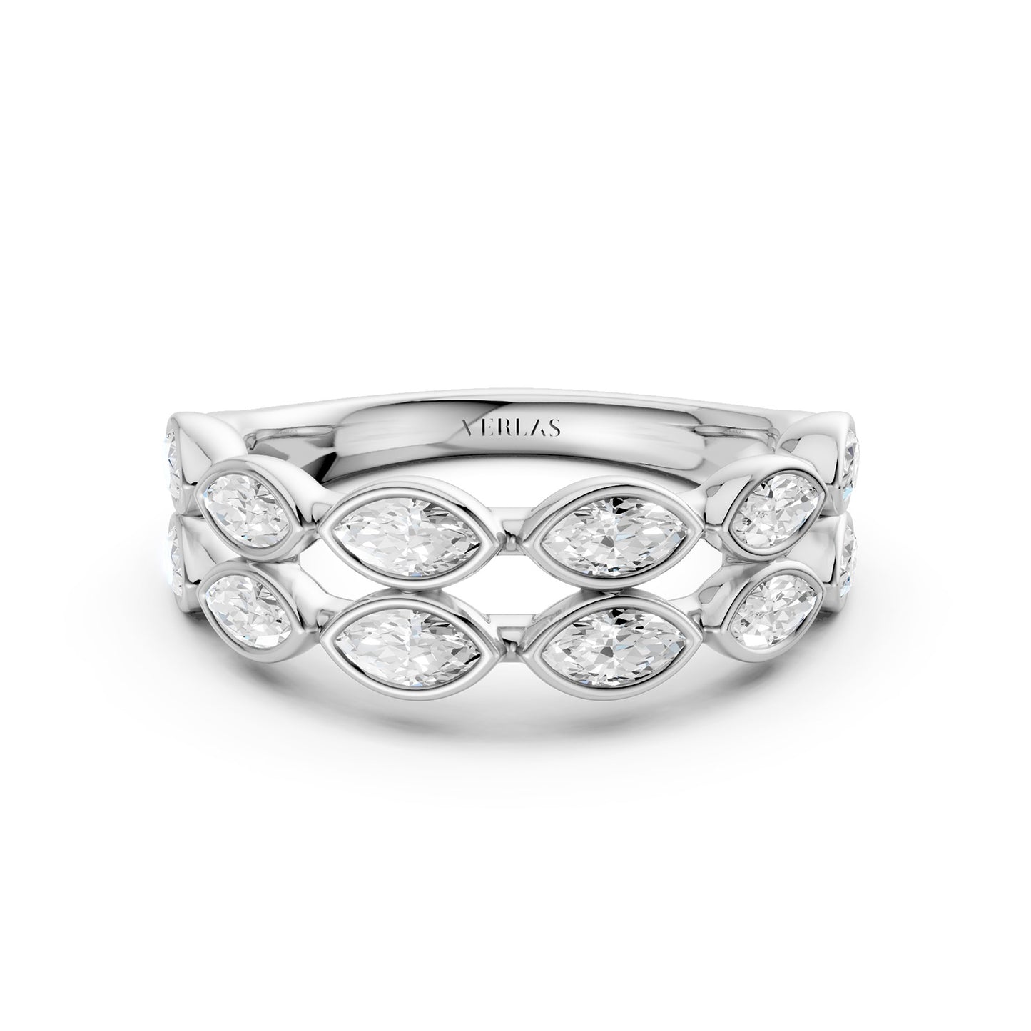 Two-Tier Marquise Bezel-Set Diamond Band