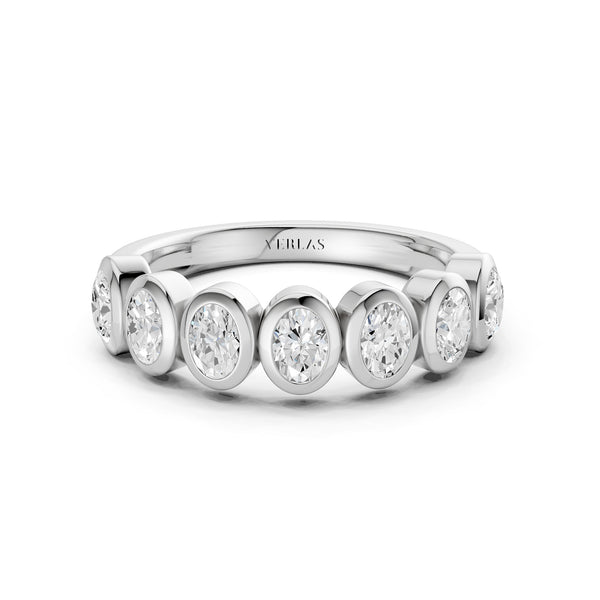 Oval Bezel-Set Half-Eternity Diamond Band