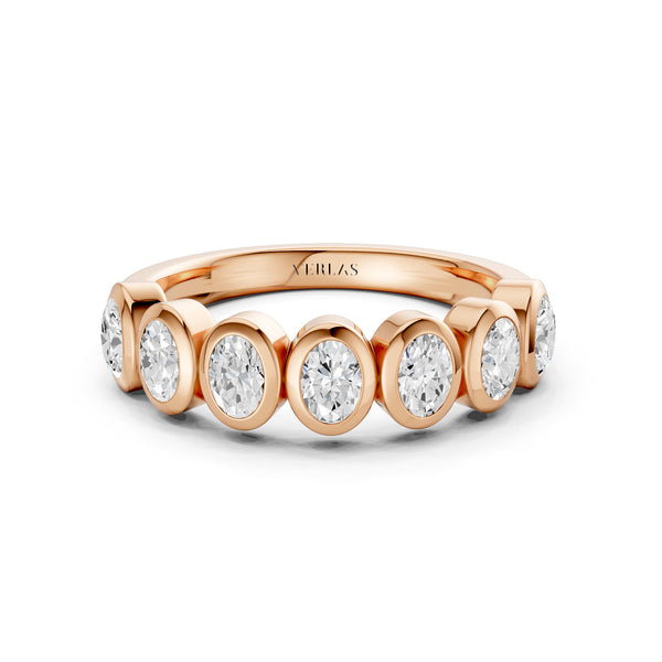 Oval Bezel-Set Half-Eternity Diamond Band